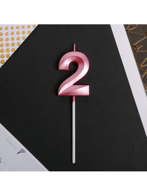Свеча для торта, цифра «2», 11.5×2.3 см