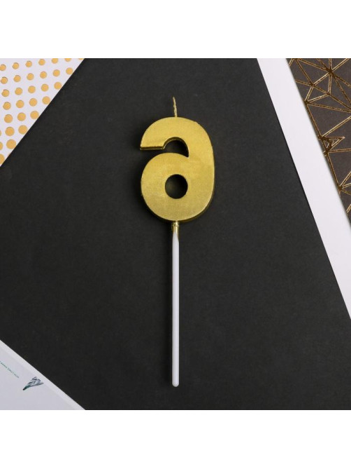Свеча для торта, цифра «6», 11.5×2.3 см