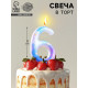 Свеча в торт на шпажке «Звездопад», цифра 6, 9 см, ГИГАНТ