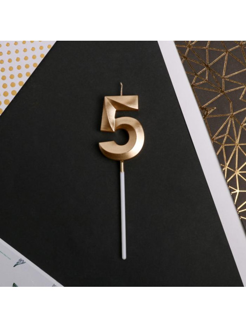 Свеча для торта, цифра «5», 11.5×2.3 см