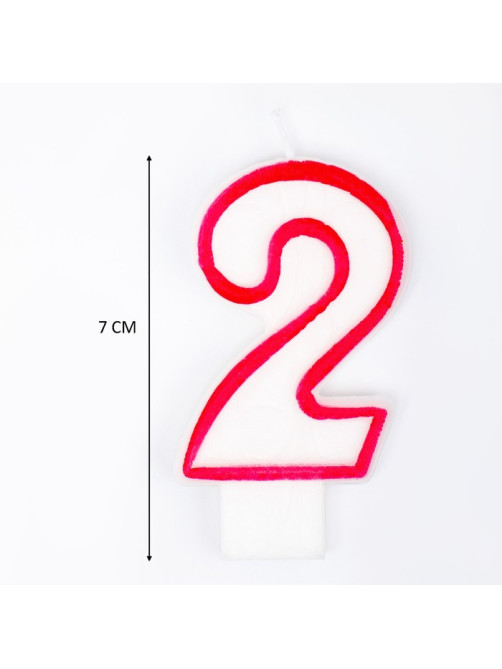 Свеча для торта «Цифра 2», 7 см, МИКС