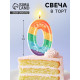 Свеча для торта, цифра 0 «С Днем рождения», 7×4.3 см