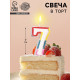 Свеча для торта «Цифра 7», 7 см