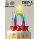 Свеча в торт «Цифра 0», 9 см
