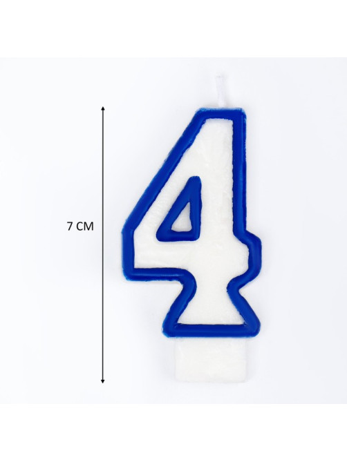 Свеча для торта «Цифра 4», 7 см, МИКС