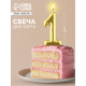 Свеча для торта, цифра «1», золото, 3×6 см