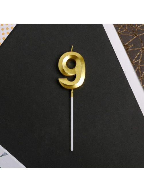 Свеча для торта, цифра «9», 11.5×2.3 см