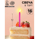 Свечи для торта, розовые, 16 шт., 6.5×0.5 см