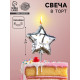 Свеча в торт на шпажке «Воздушный шарик.Звезда», цифра 7, 5.5 см, серебряная