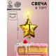 Свеча в торт на шпажке «Воздушный шарик.Звезда», цифра 1, 5.5 см, золотая