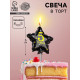 Свеча в торт на шпажке «Воздушный шарик.Звезда», цифра 5, 5.5 см, черная с золотом