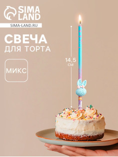 Свеча в торт «Заячьи ушки», 14.5 см, МИКС
