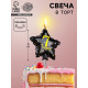 Свеча в торт на шпажке «Воздушный шарик.Звезда», цифра 7, 5.5 см, черная с золотом