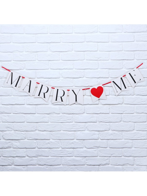 Гирлянда на ленте Marry me, свадебная, 130 см