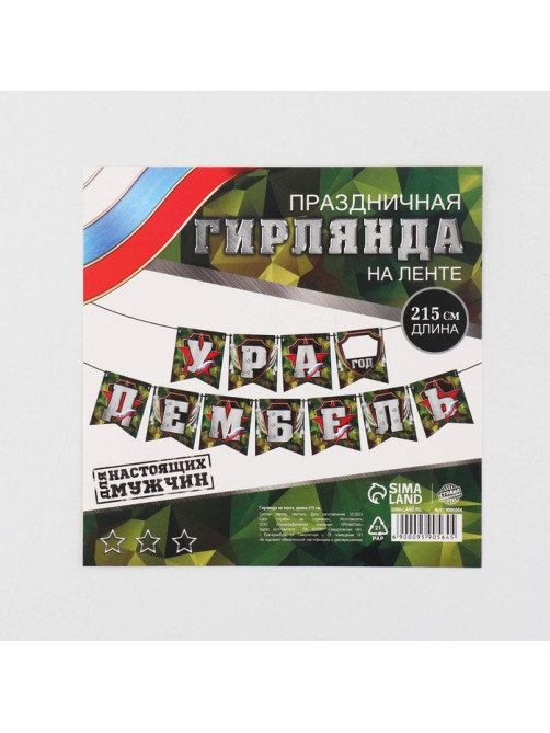 Гирлянда на ленте «Ура, дембель», 215 см