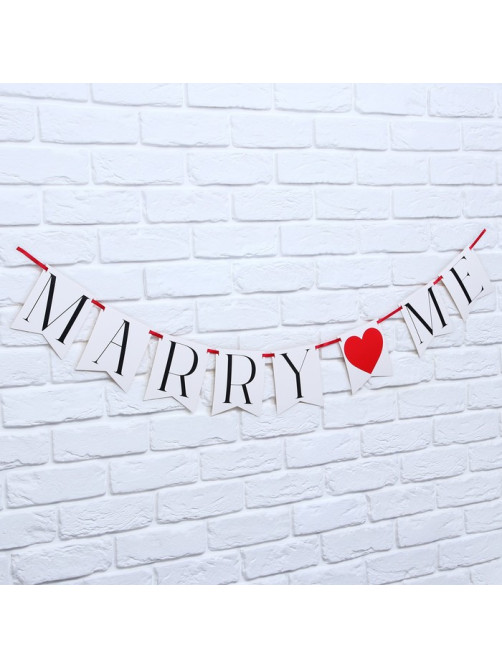Гирлянда на ленте Marry me, свадебная, 130 см