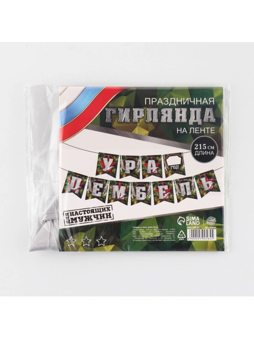Гирлянда на ленте «Ура, дембель», 215 см
