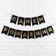 Гирлянда на ленте «С Днем Рождения», черная, 156 см, 250 г/м²