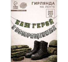 Гирлянда на ленте «С возвращением, наш герой», 250 см