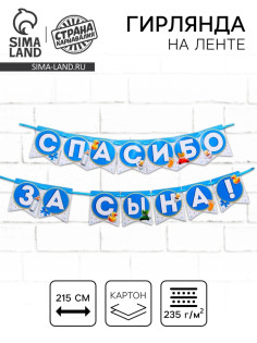 Гирлянда на ленте «Спасибо за сына!», длина 215 см