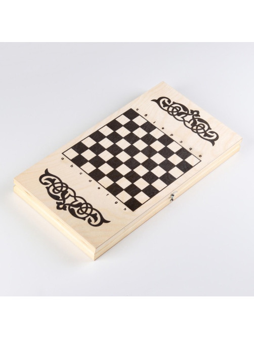 Настольная игра нарды с шашками TAKE IT EASY «Узор», деревянные большие, 40×40 см