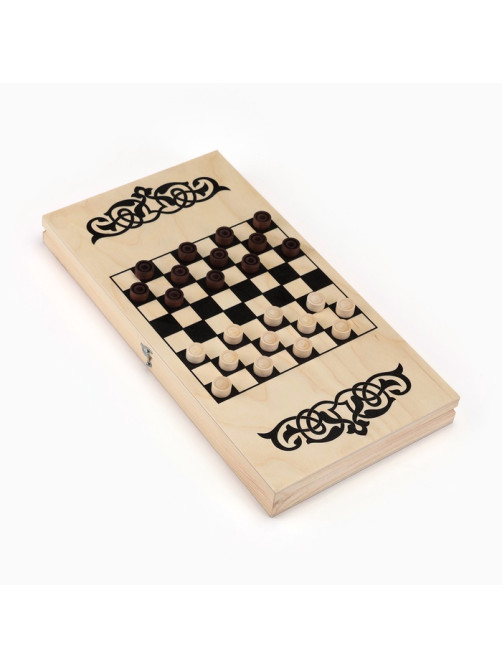 Настольная игра нарды с шашками TAKE IT EASY «Узор», деревянные большие, 40×40 см