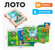 Лото детское Лесная мастерская «Животные», 36 деталей, 6 карточек