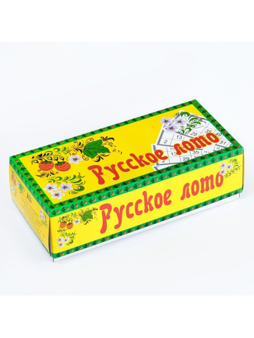 Русское лото «На каждый день», 24 карточки, 90 бочонков из дерева, 20 фишек