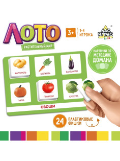 Лото «Растительный мир» по методике Г. Домана, 1-4 игрока, 3+