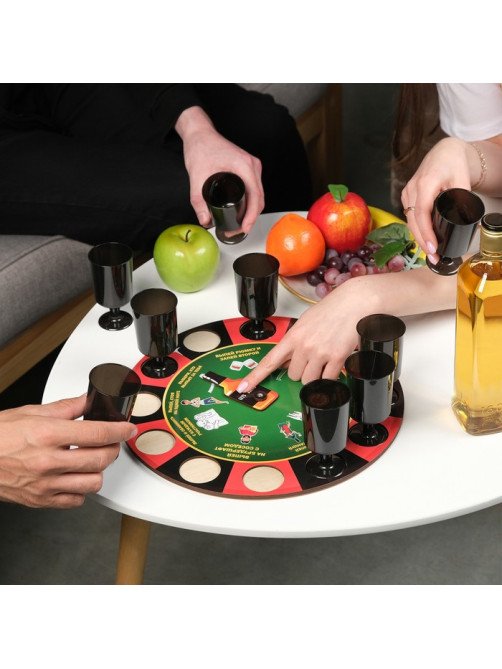 Настольная игра для компании «Пьяная рулетка», алкогольная, d=30 см, бутылка 9 см