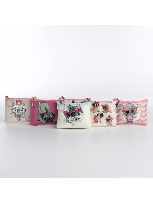 Кошелёк детский «Коты и мопсики» Выбражулька, маленький, монетница, МИКС