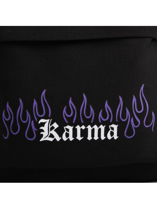 Рюкзак школьный текстильный Karma, 38×27×13 см, чёрный