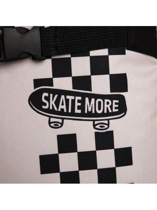 Рюкзак школьный текстильный с креплением для скейта Skate more, 38×29×11 см, чёрный, отдел на молнии