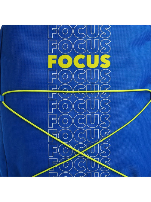 Рюкзак школьный текстильный со шнуровкой FOCUS, 38×29×11 см, синий