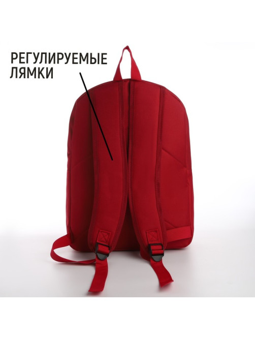 Рюкзак школьный текстильный с печатью на верхней части SORRY, 38×29×11 см, бордовый