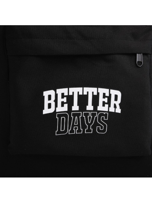 Рюкзак школьный текстильный Better days, 38×27×13 см, чёрный