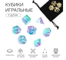 Кубики - дайсы для ДнД Время игры «Алмаз», набор 7 шт.