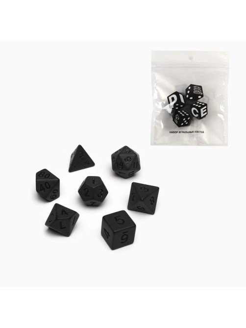 Кости игральные, дайсы для D&D (Dungeons and Dragons, ДнД), «Время игры», 7 шт.