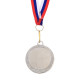 Медаль призовая «2 место» серебро 002, d=5 см, с лентой
