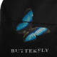 Рюкзак школьный текстильный со шнуровкой BUTTERFLY, 38×29×11 см, чёрный