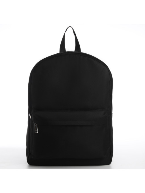Рюкзак школьный текстильный с печатью на верхней части LUCKY, 38×29×11 см, чёрный