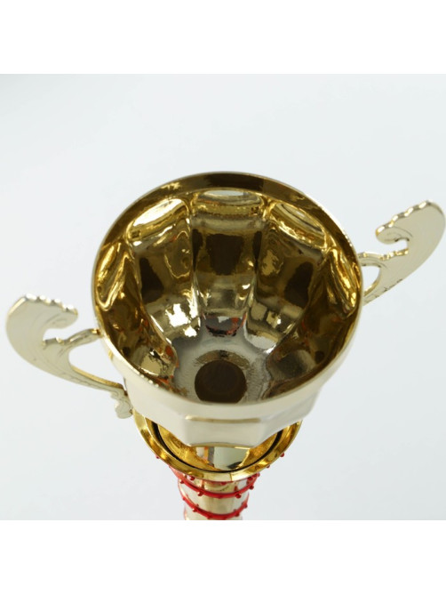 Кубок 140C, наградная фигура, золото, подставка камень, 28×13.5×6 см