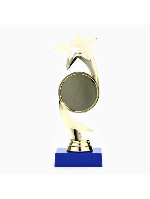 Кубок «Звезда», наградная фигура, подставка пластик синяя, 18×6×6 см