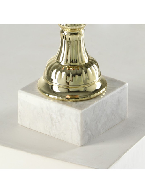 Кубок 140C, наградная фигура, золото, подставка камень, 28×13.5×6 см