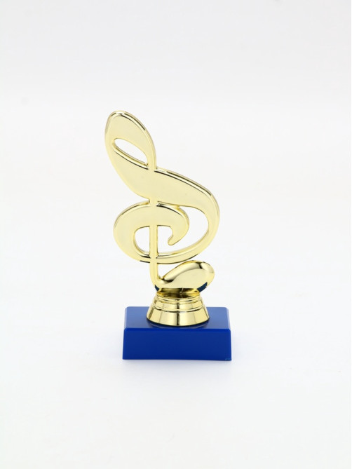 Кубок «Скрипичный ключ», наградная фигура, подставка пластик синяя, 14.5×6.5×6 см