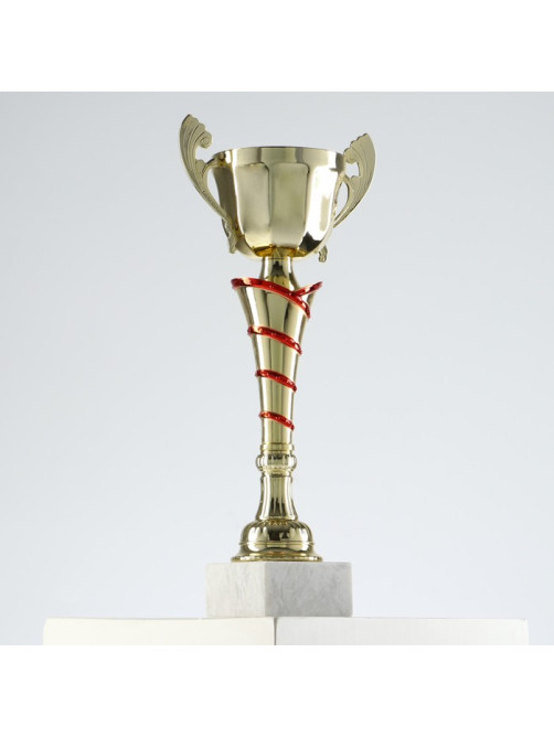 Кубок 140C, наградная фигура, золото, подставка камень, 28×13.5×6 см
