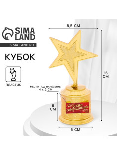 Кубок «Само совершенство», наградная фигура звезда, золото, пластик, 16×6 см