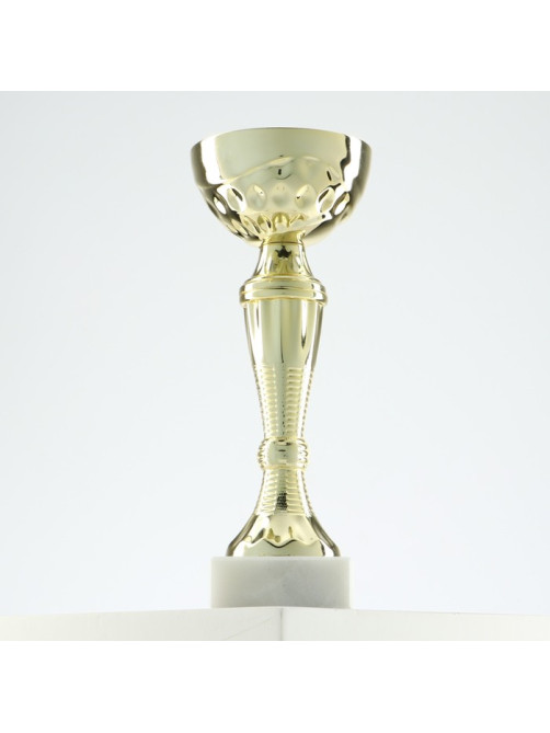 Кубок 150С, наградная фигура, золото, подставка камень, 17.3 см