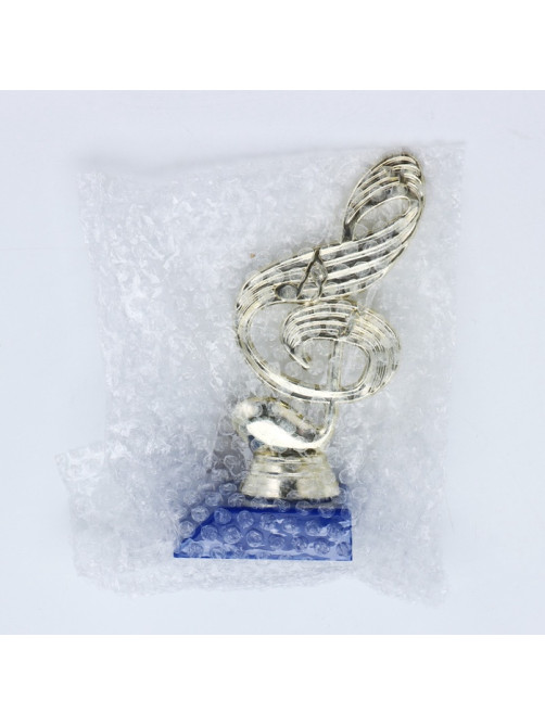 Кубок «Скрипичный ключ», наградная фигура, подставка пластик синяя, 14.5×6.5×6 см