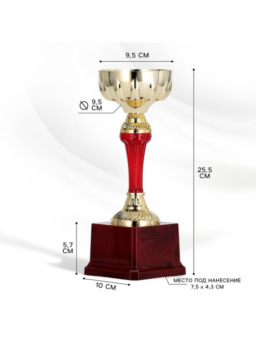 Кубок 133A, наградная фигура, золото, подставка пластик, 25.5×10×9.5 см